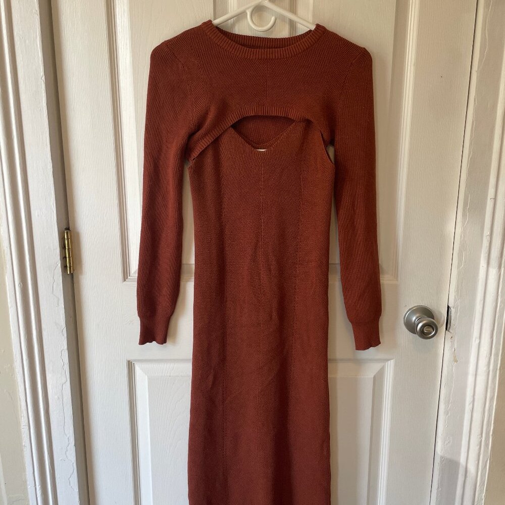 Freshman 1996 burnt orange 2-piece sweater dress